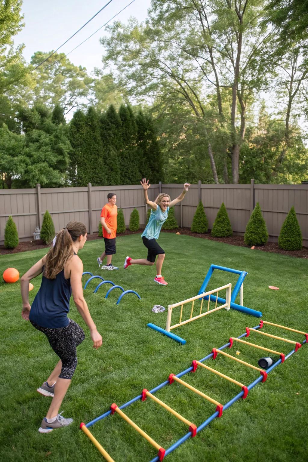 Challenge yourself with an exciting outdoor obstacle course.