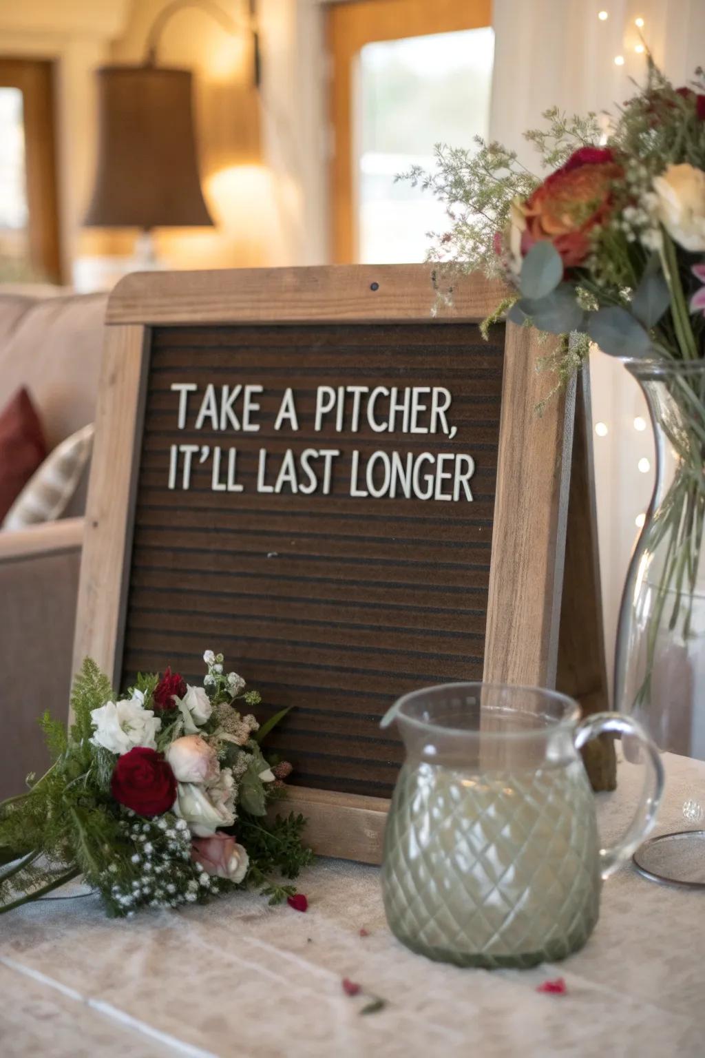 A witty and refreshing letter board idea for St. Patrick's Day.