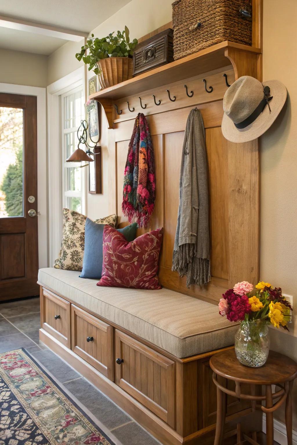 Functional and stylish townhouse entryway