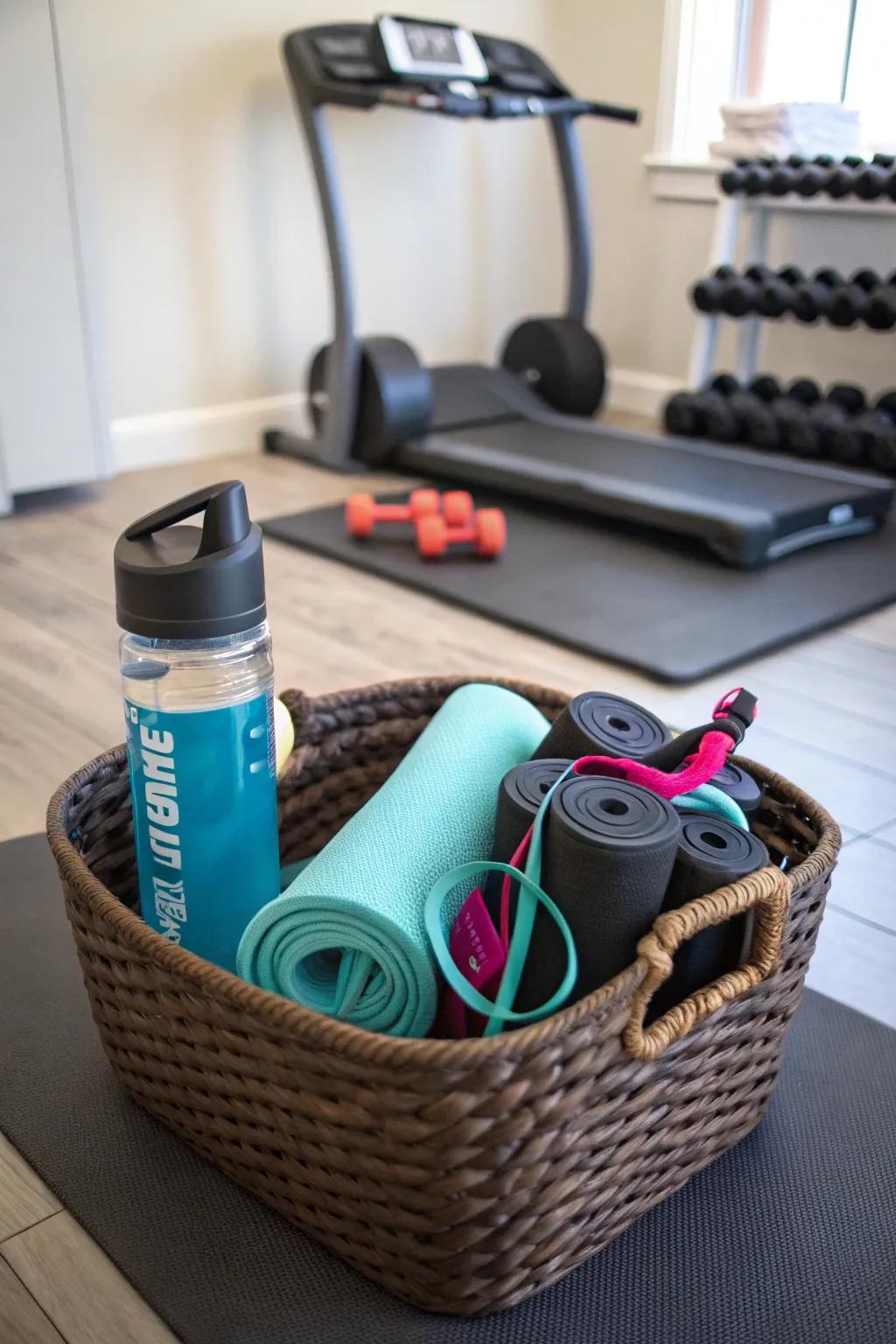 A fitness fanatic basket for health enthusiasts.