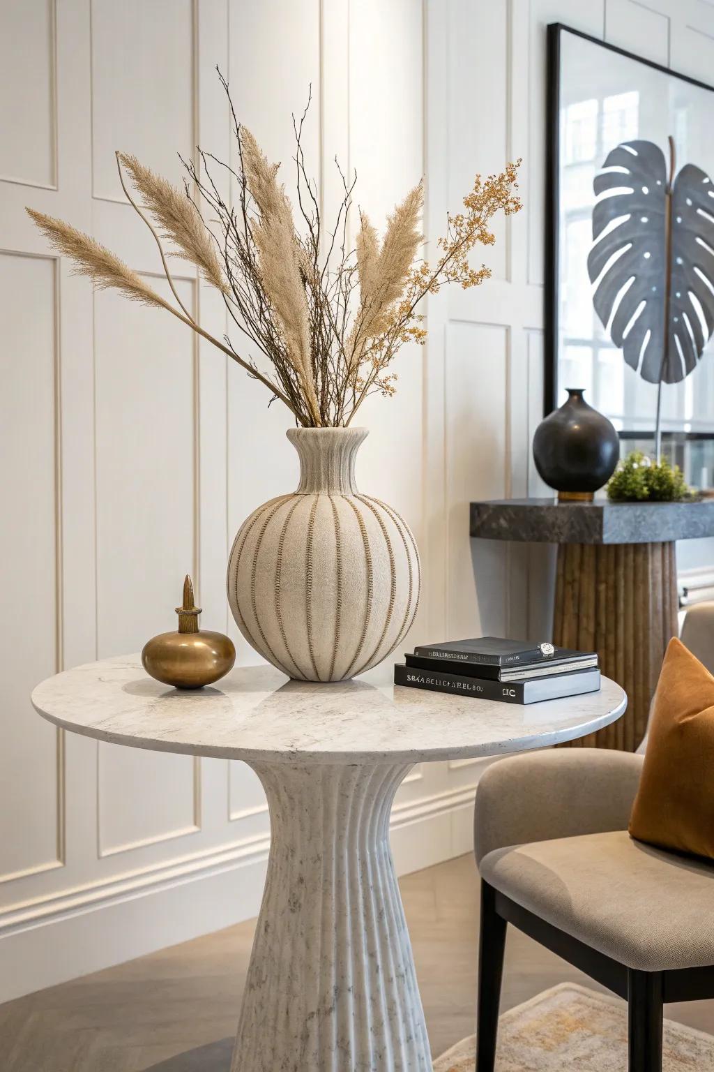 Sculptural vases act as art pieces in any decor setting.