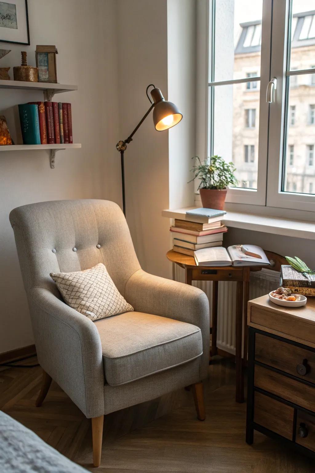 Cozy corners can offer a personal retreat in your studio.