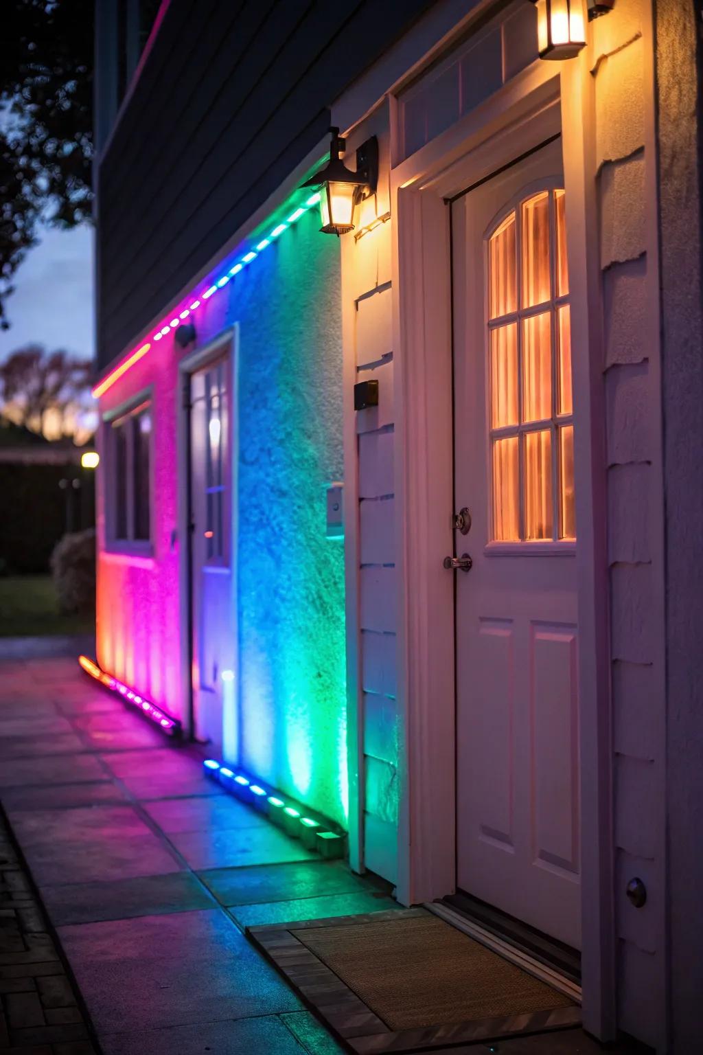 Color-changing LED lights add a playful and dynamic touch.