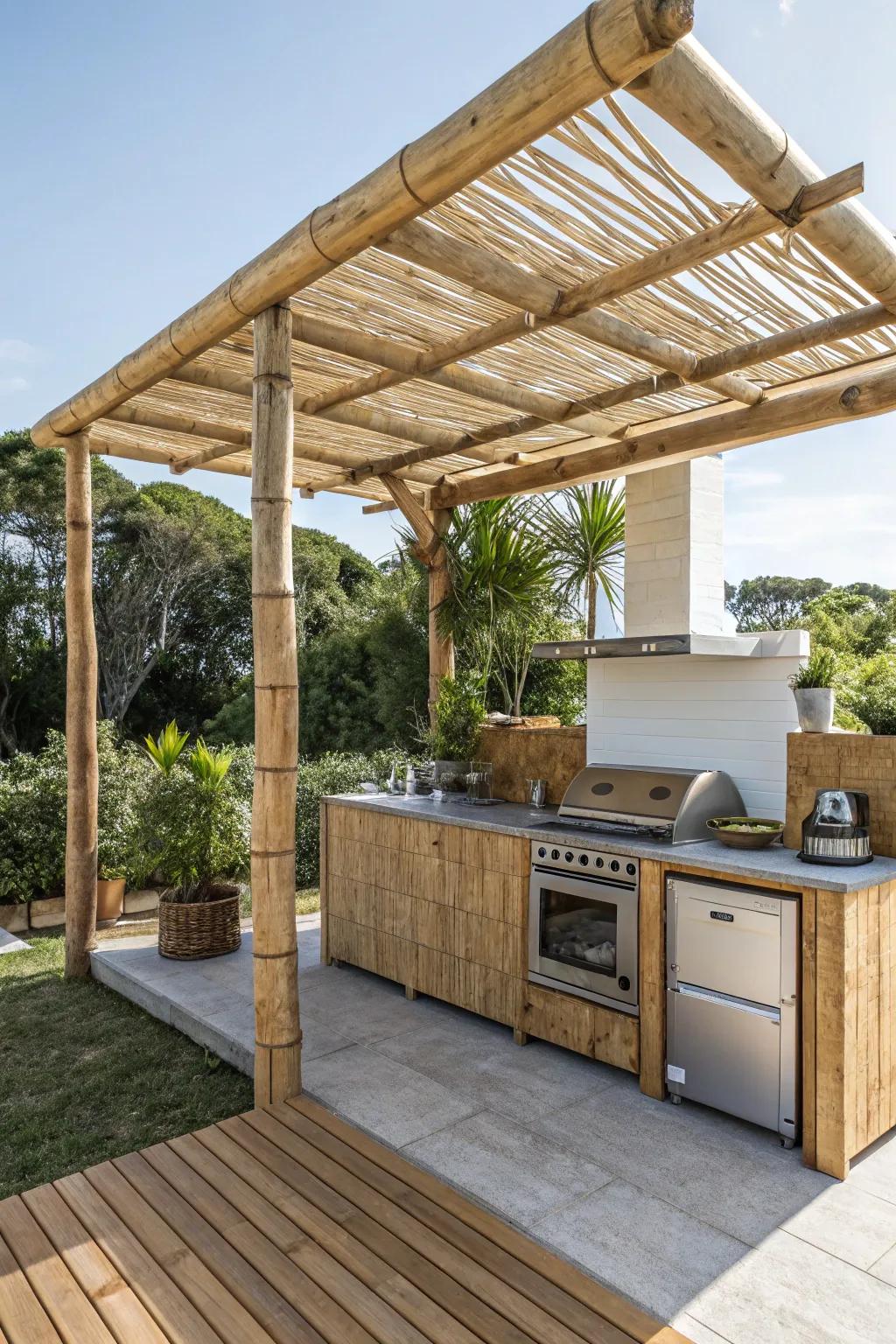 A bamboo structure combines sustainability with elegance for your kitchen.