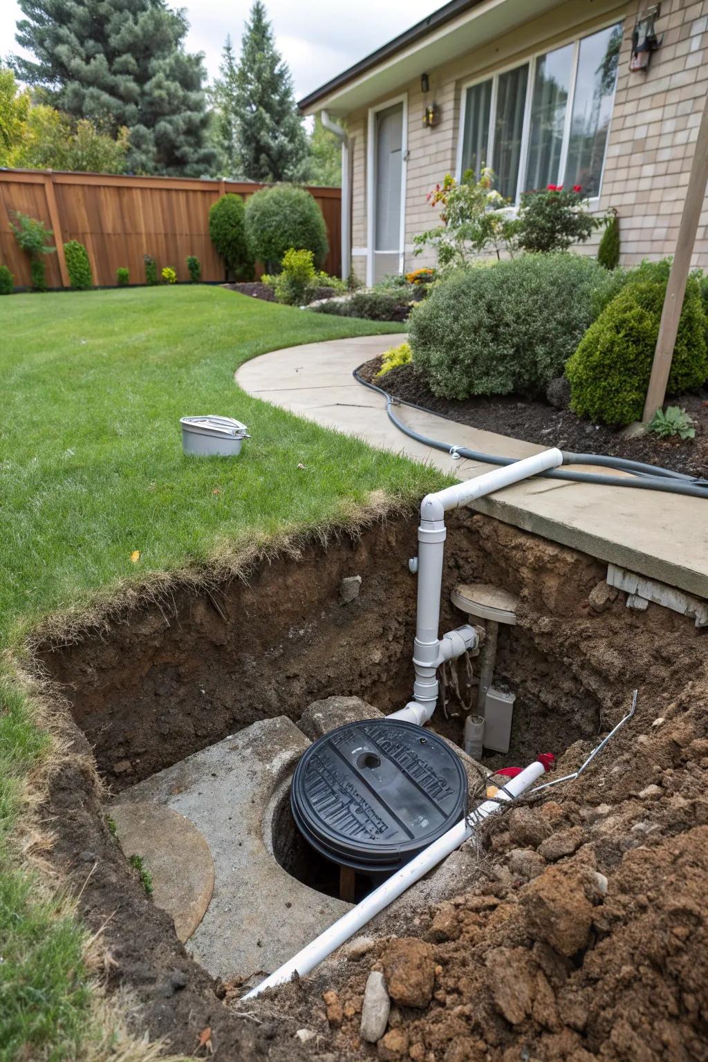 A sump pump installation quietly handling excess water.