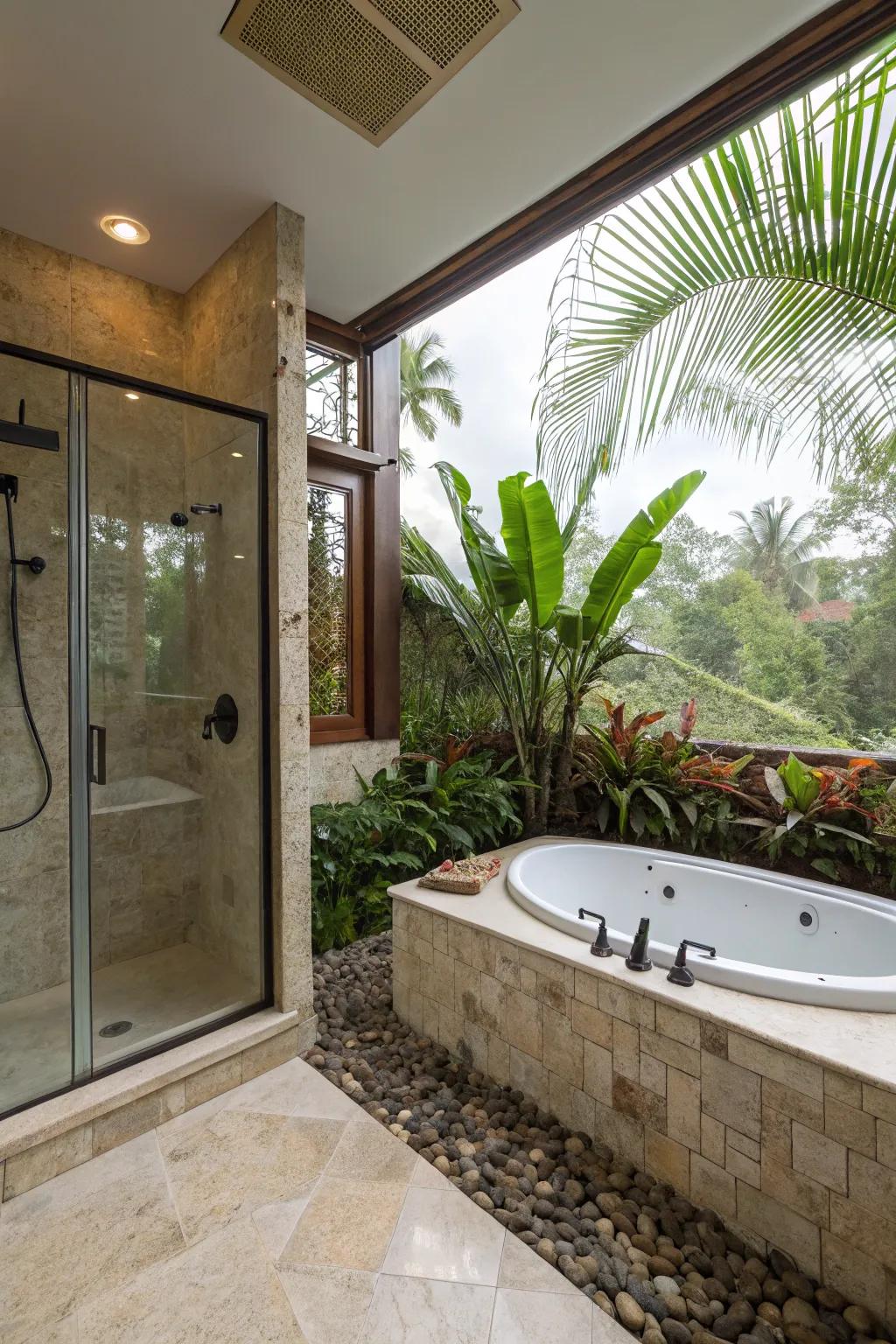 Luxurious features transform the bathroom into a spa retreat.