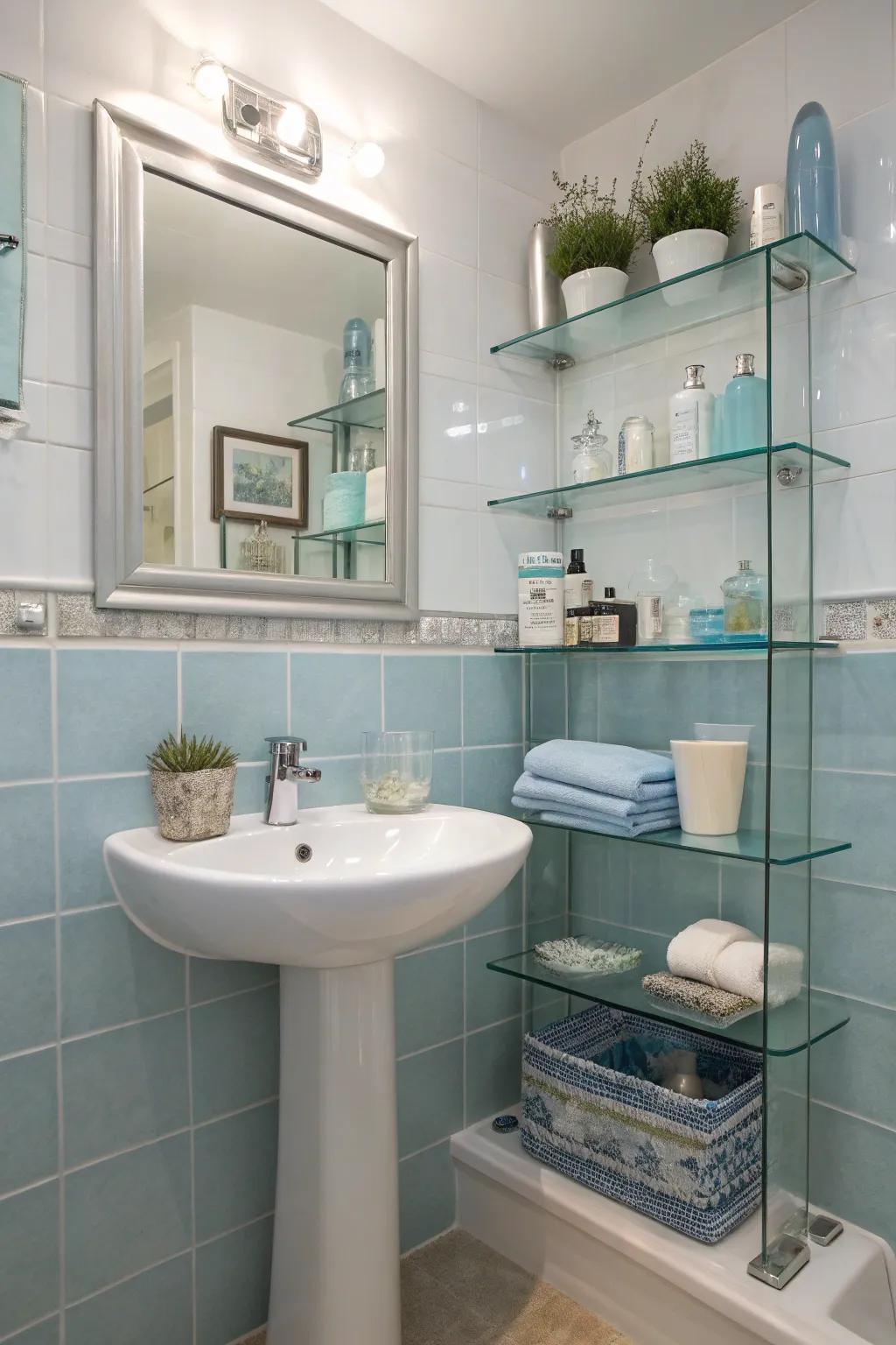 Glass accents add elegance and reflect light beautifully.