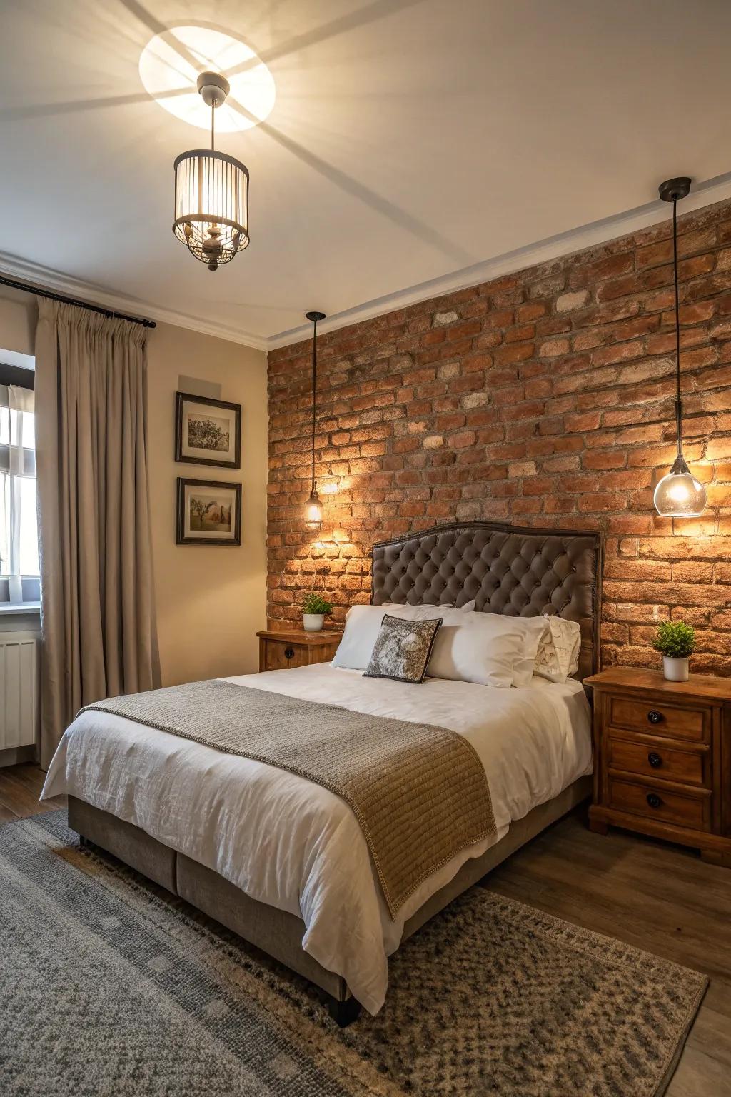 Brick walls add industrial charm.