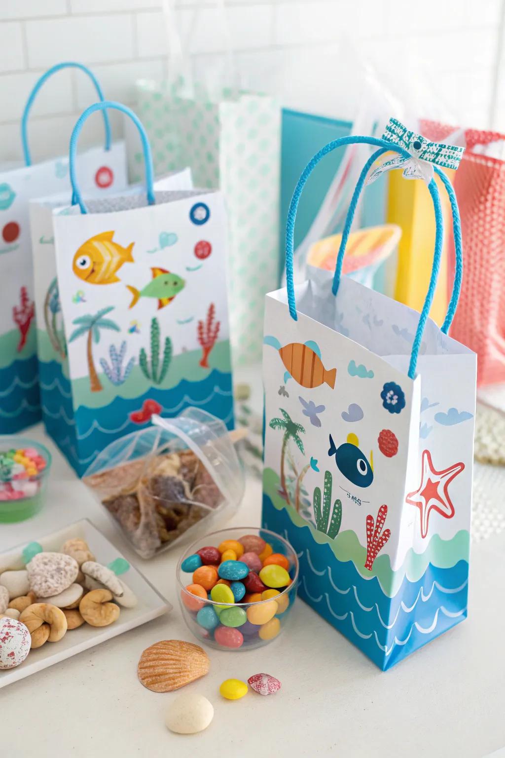 Goodie bags that offer a piece of the ocean to take home.