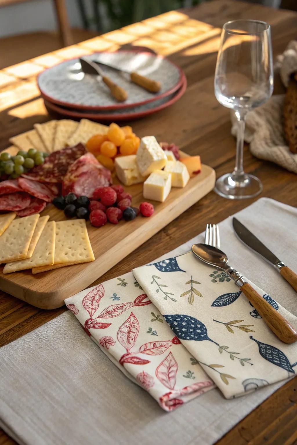 Themed napkins and utensils add a cohesive touch.