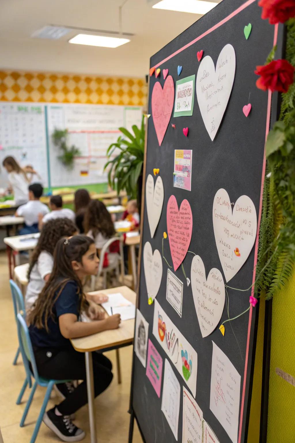 Chalkboard hearts for writing messages of love.