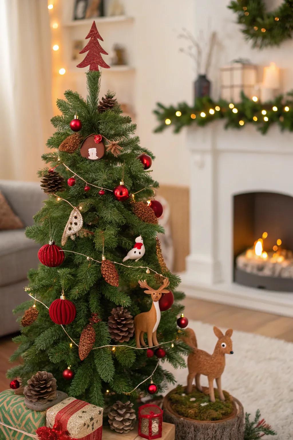 A woodland wonderland Christmas tree inspired by nature.