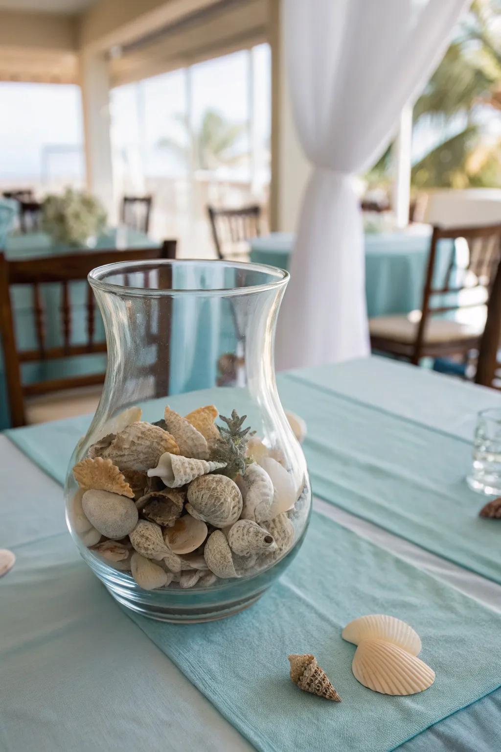 Coastal vibes: seashells add a serene and unexpected twist.