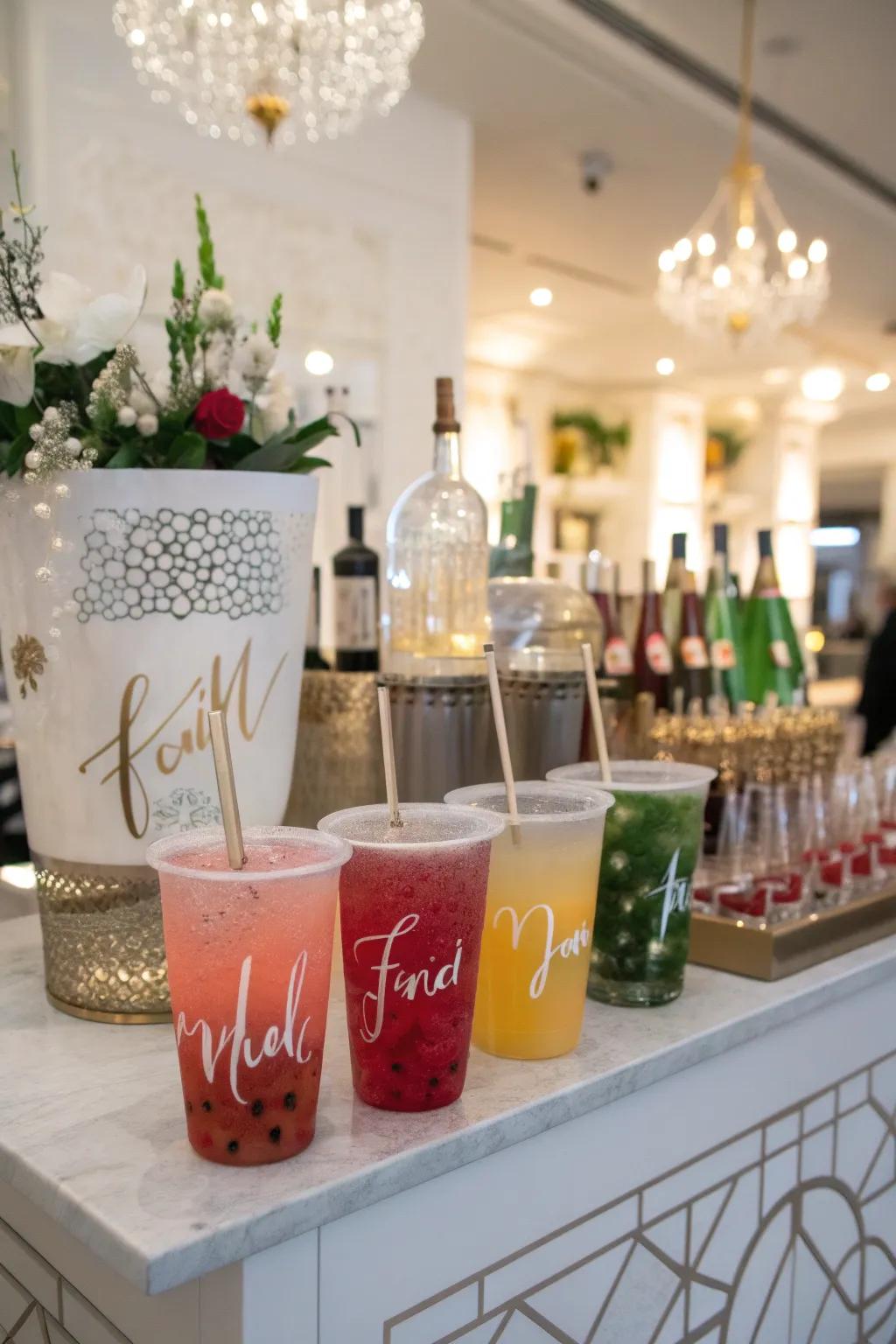 A themed beverage station offering a personalized refreshment experience.