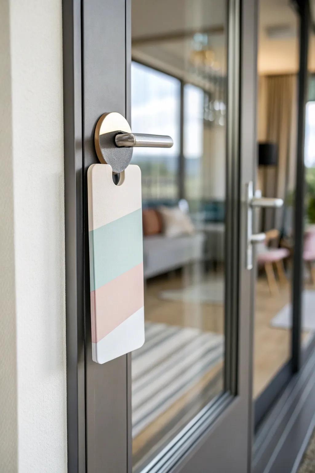 Embrace simplicity with a minimalist and calming door hanger.