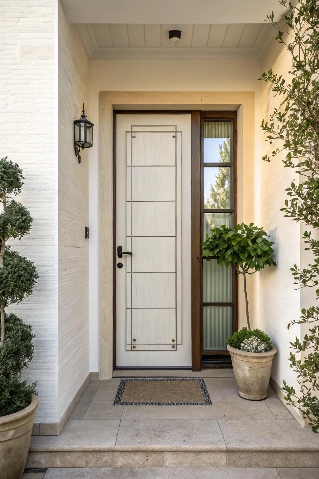 Embrace simplicity with a minimalist door design.