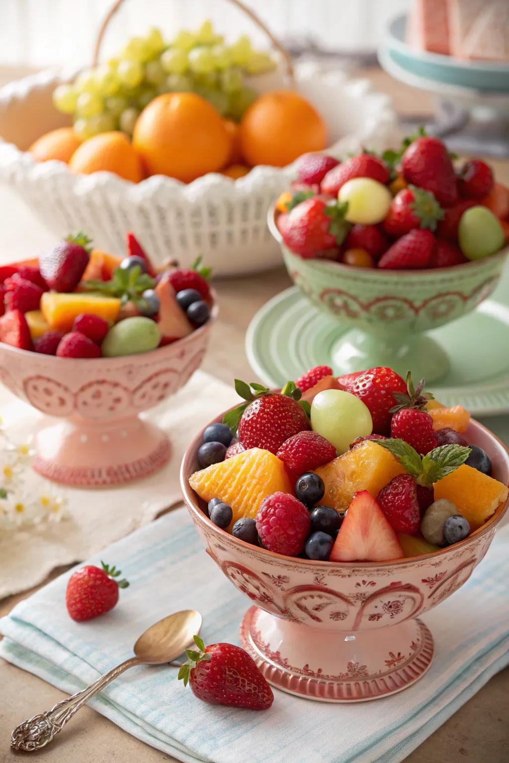 A fresh and visually appealing fruit salad with a seasonal twist.