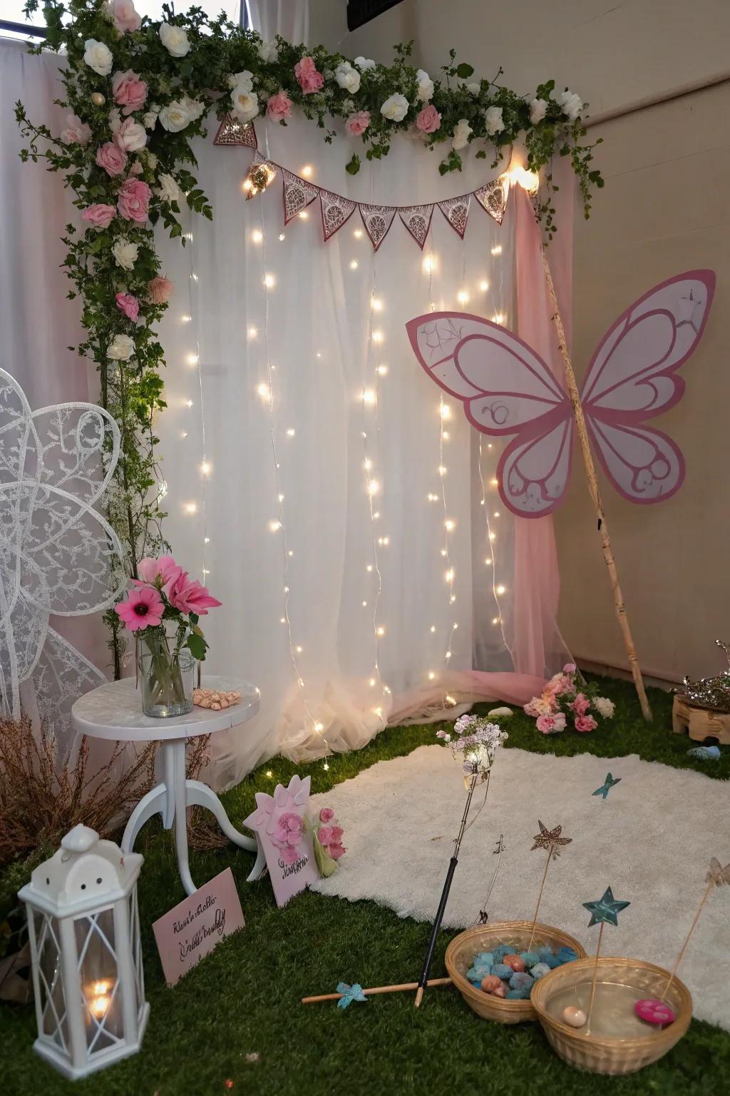 An enchanted photo booth for capturing magical moments.