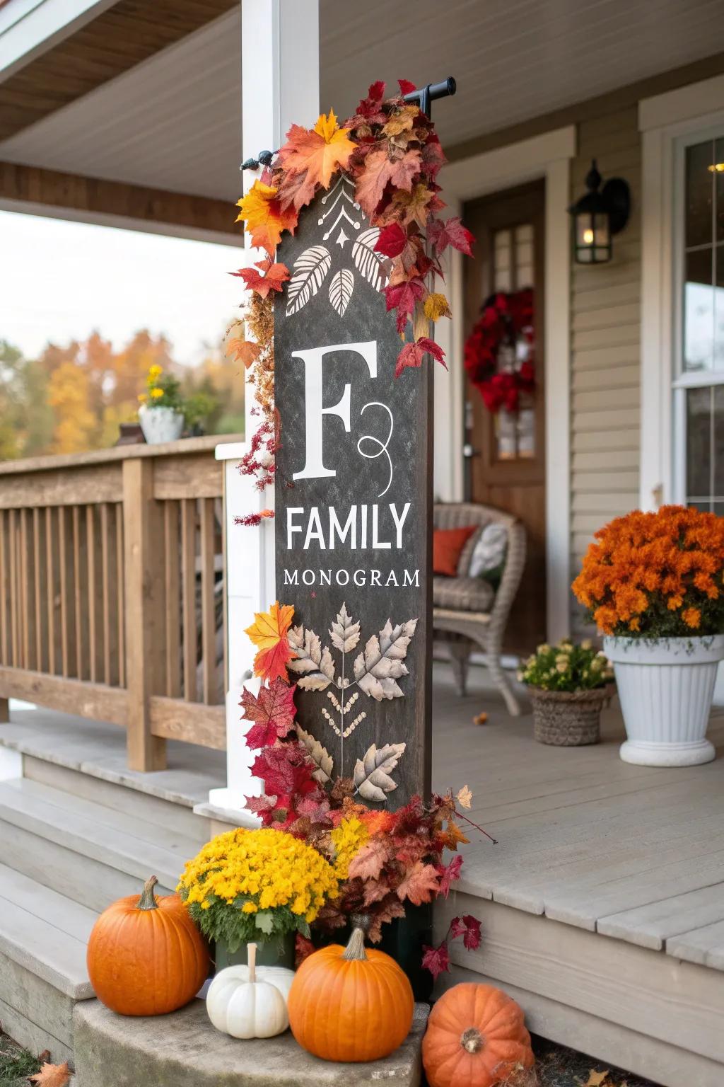 Celebrate your family with a personalized monogram sign.