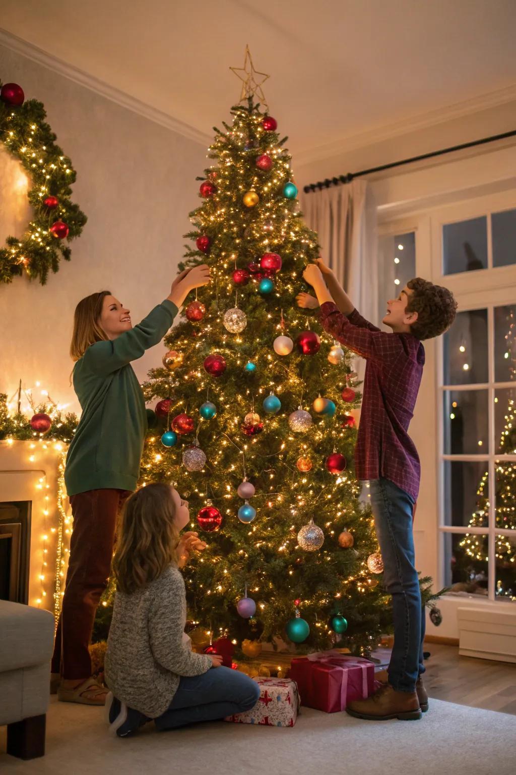 Create cherished memories while decorating the Christmas tree.