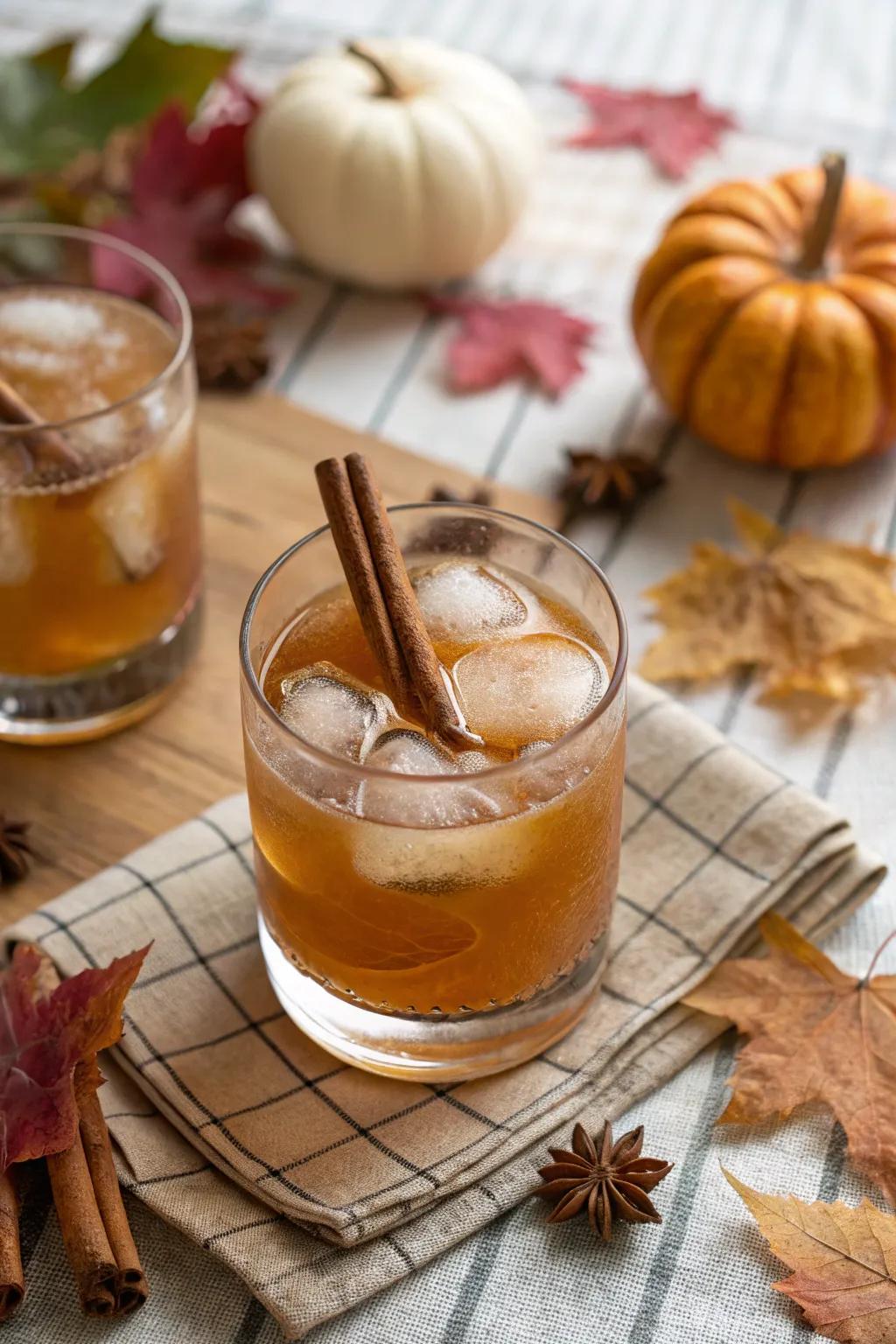 Cinnamon ice cubes for a cozy drink.