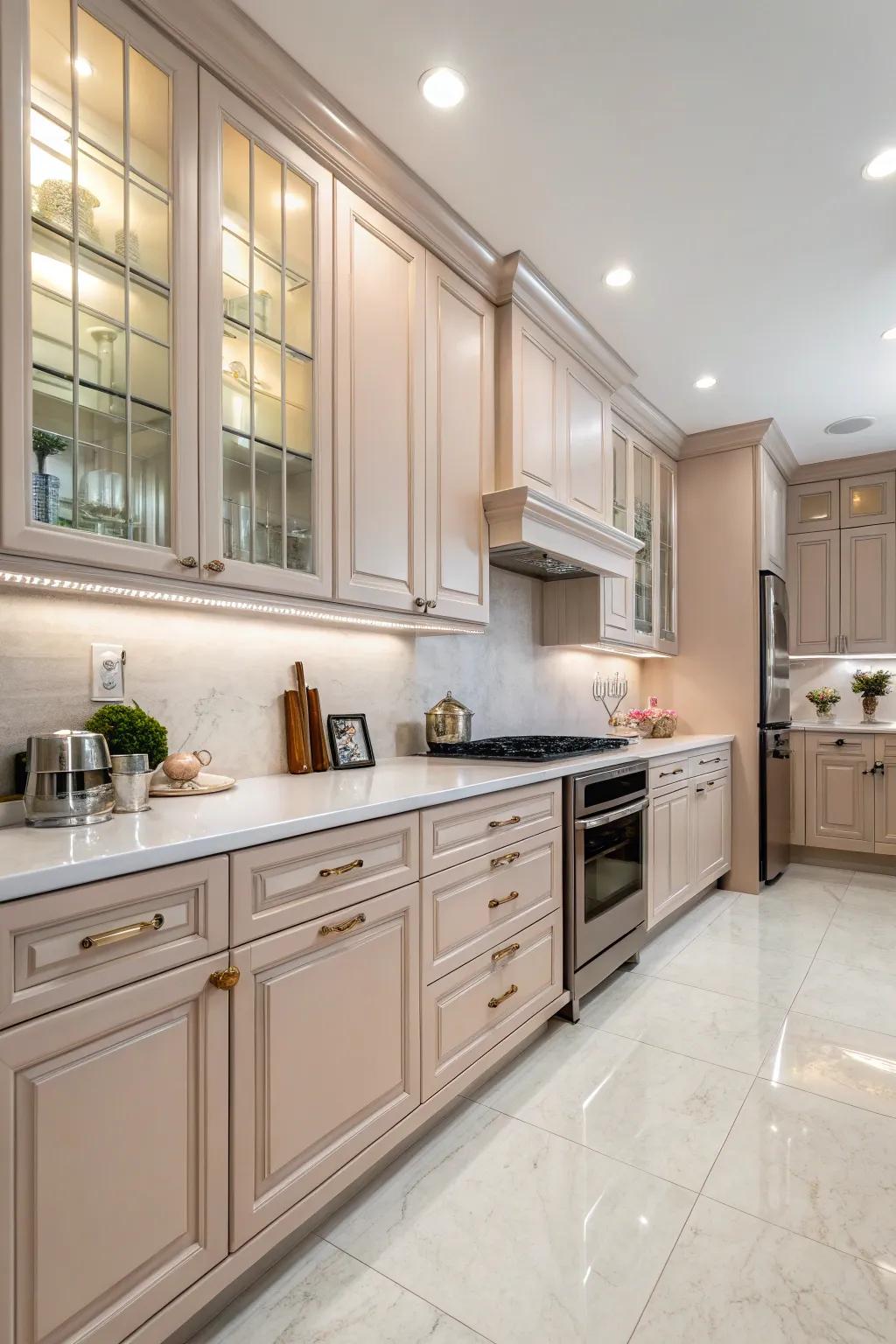 Satin finishes provide a balanced and sophisticated look in kitchens.