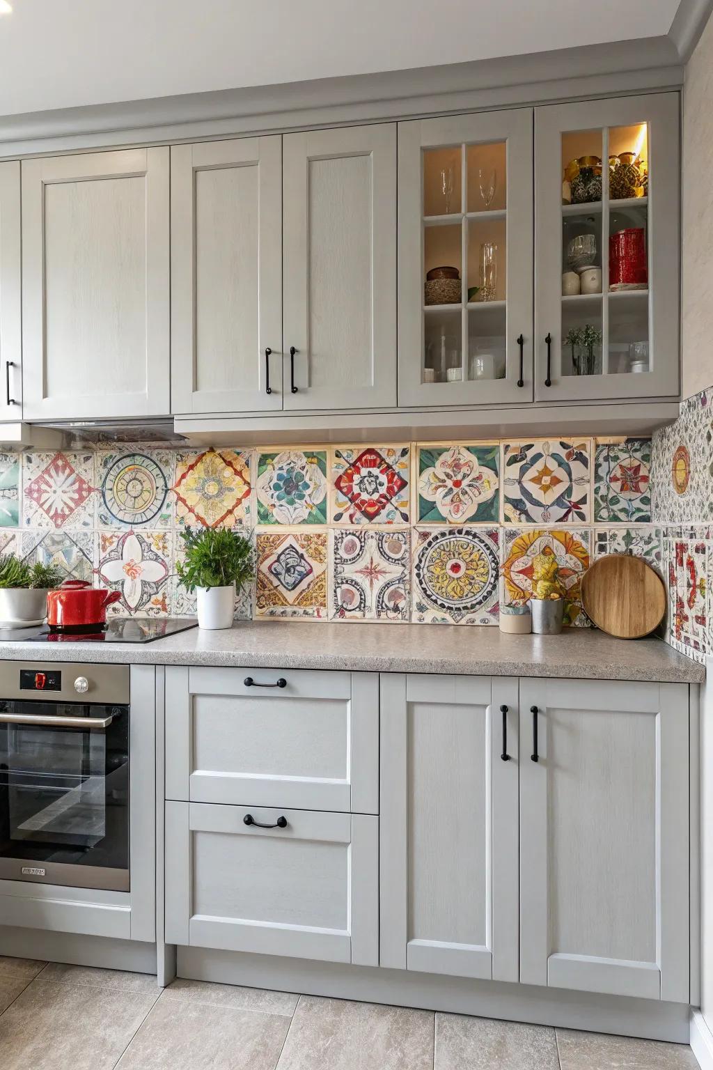 Patterned backsplashes add vibrancy and interest.