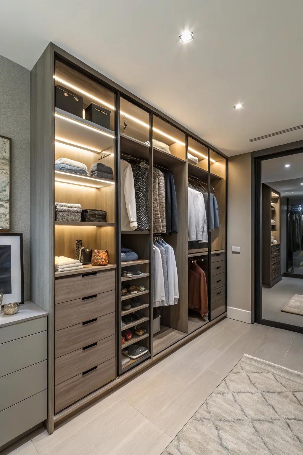Adjustable shelves accommodate changing needs.