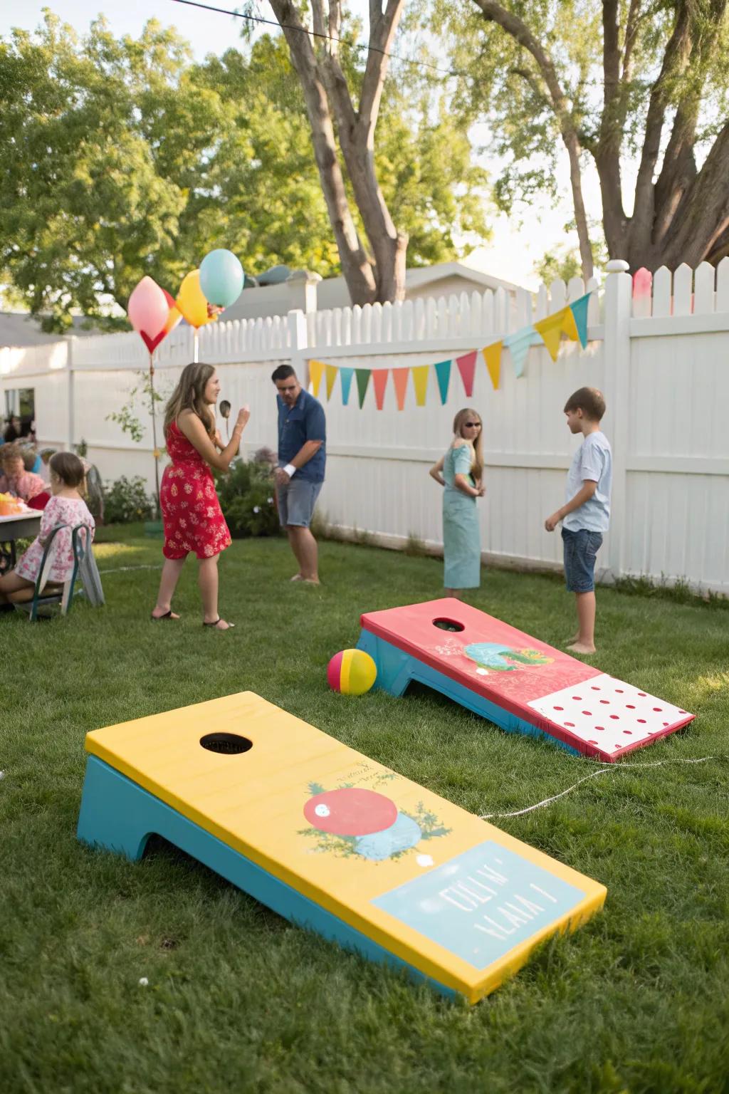 Interactive games provide fun and decorative flair.