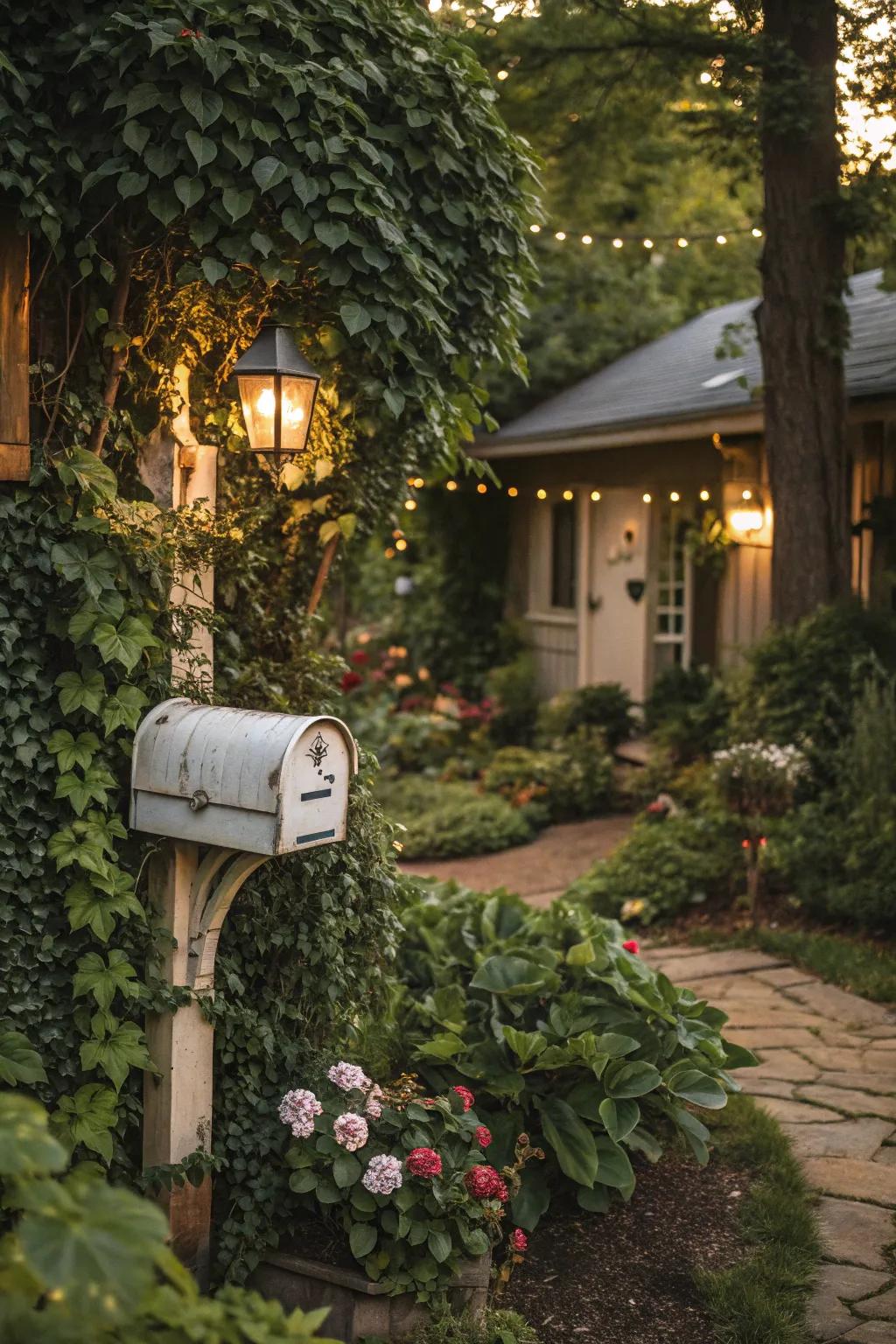 Climbing vines add an enchanting and lush look to your mailbox.