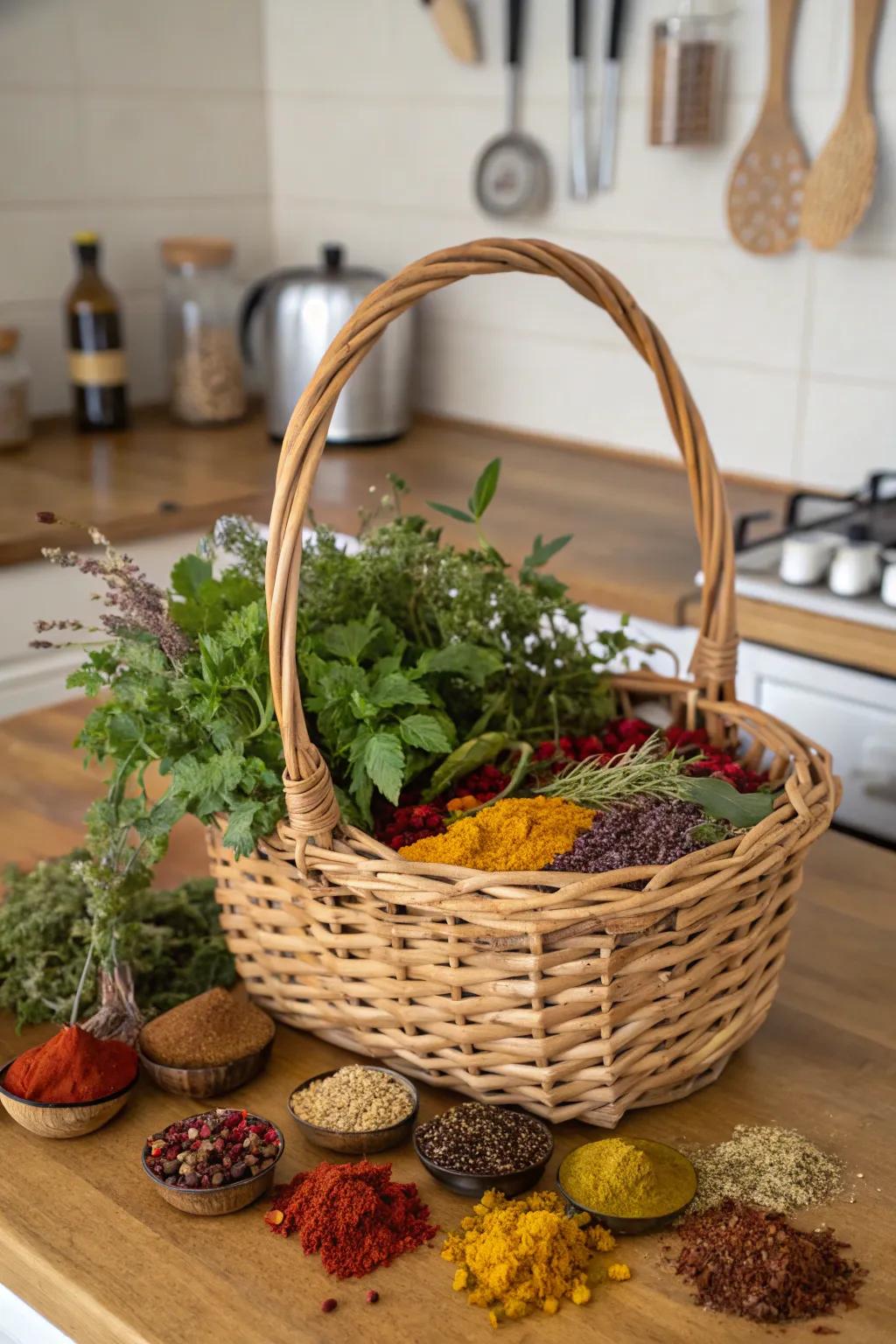 A culinary-inspired May basket with a taste of spring.