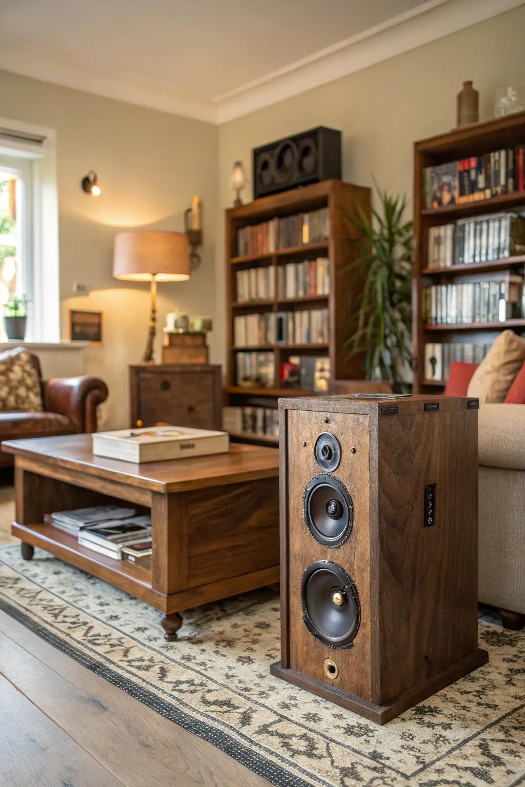 Hidden technology provides modern convenience without disrupting the vintage feel.
