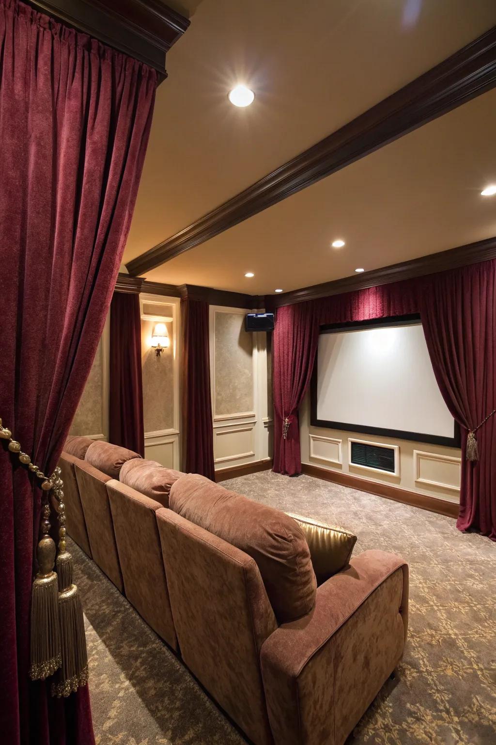 Blackout curtains ensure an uninterrupted cinematic experience.