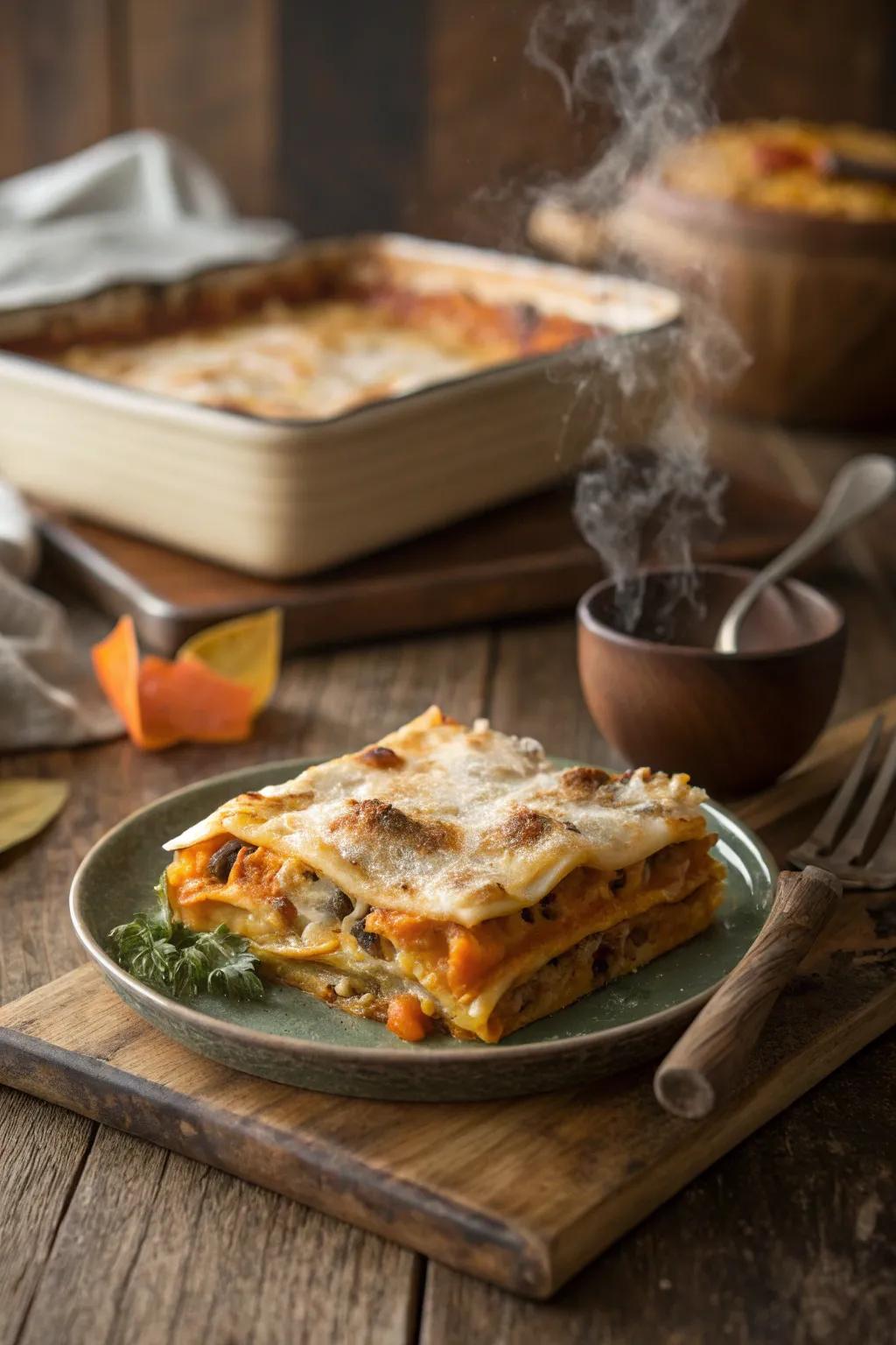 Butternut squash lasagna: A comforting and flavorful dish.