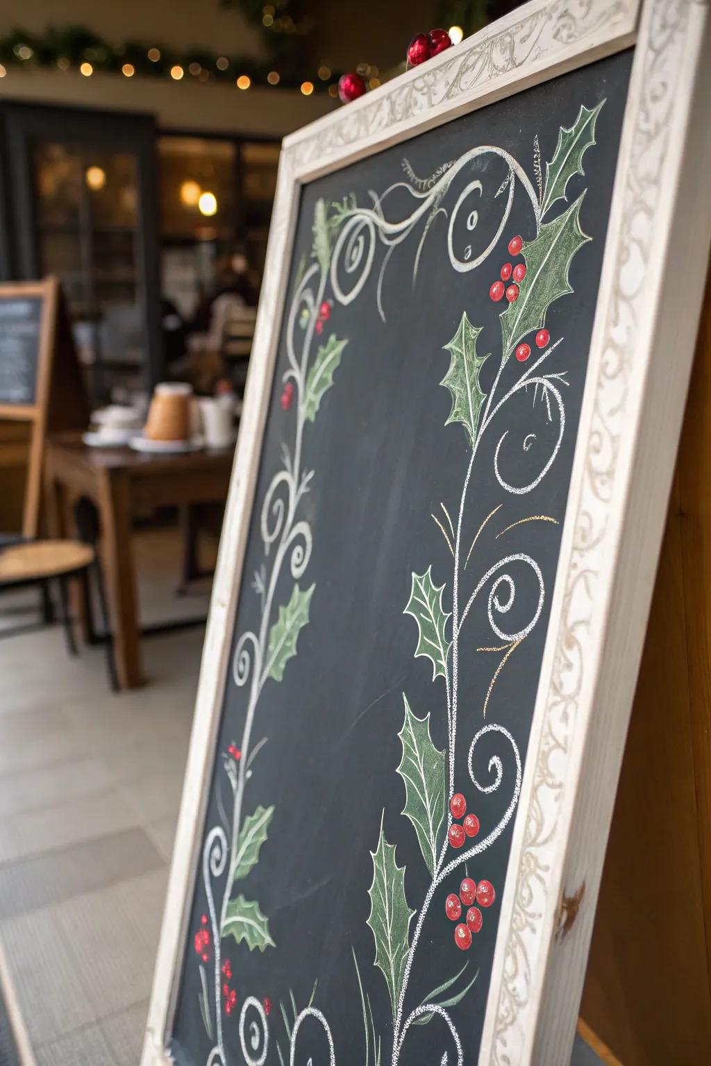 Elegant festive borders that add a touch of sophistication to any chalkboard.