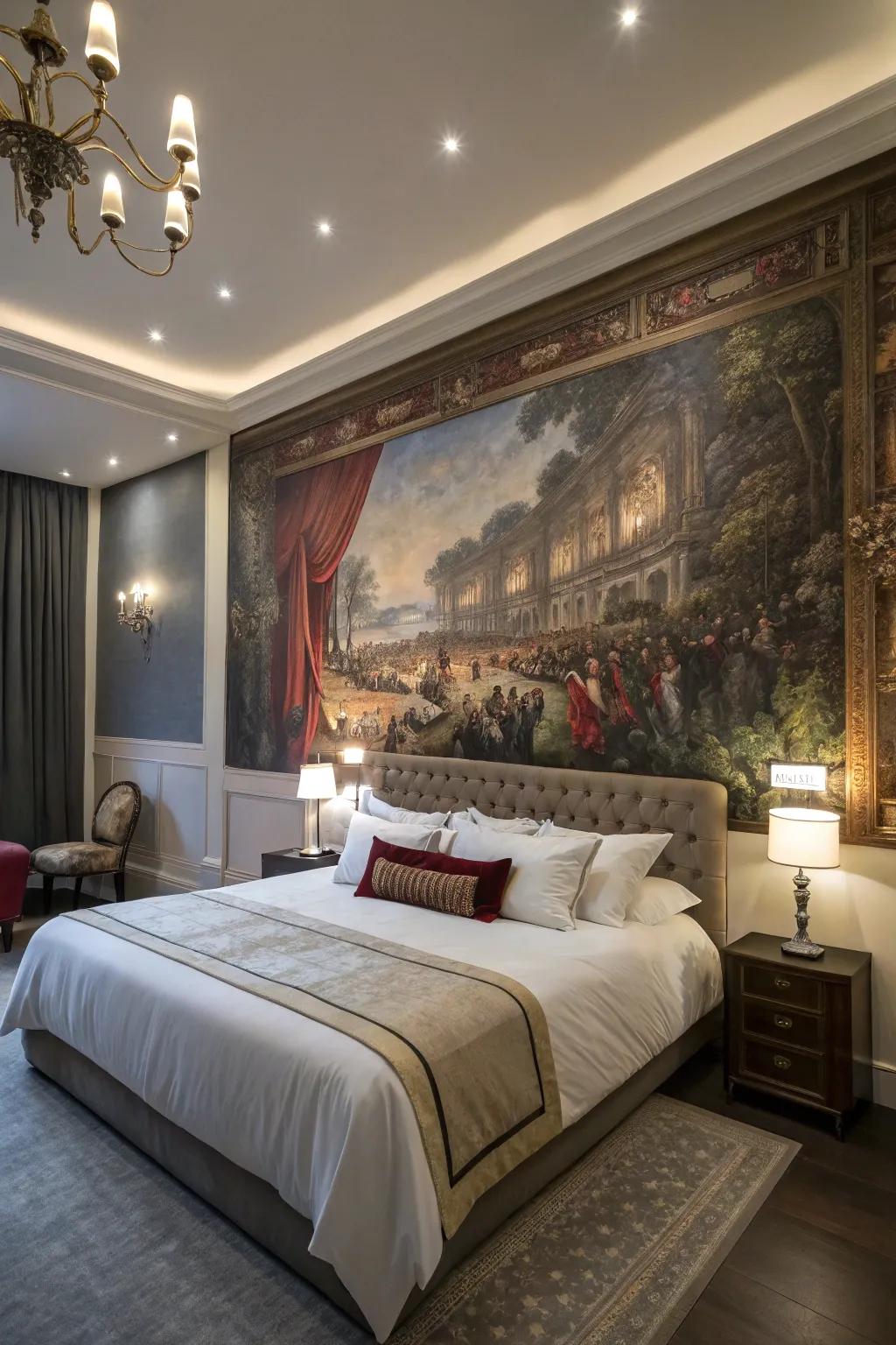 Wall murals provide a dramatic visual impact.