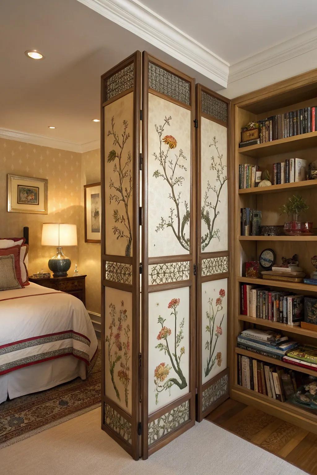 Combine style and function with a storage screen.