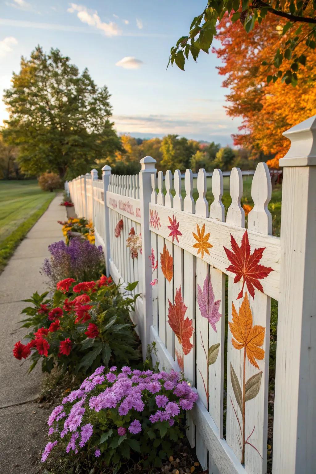 A picket fence celebrating the beauty of the seasons.