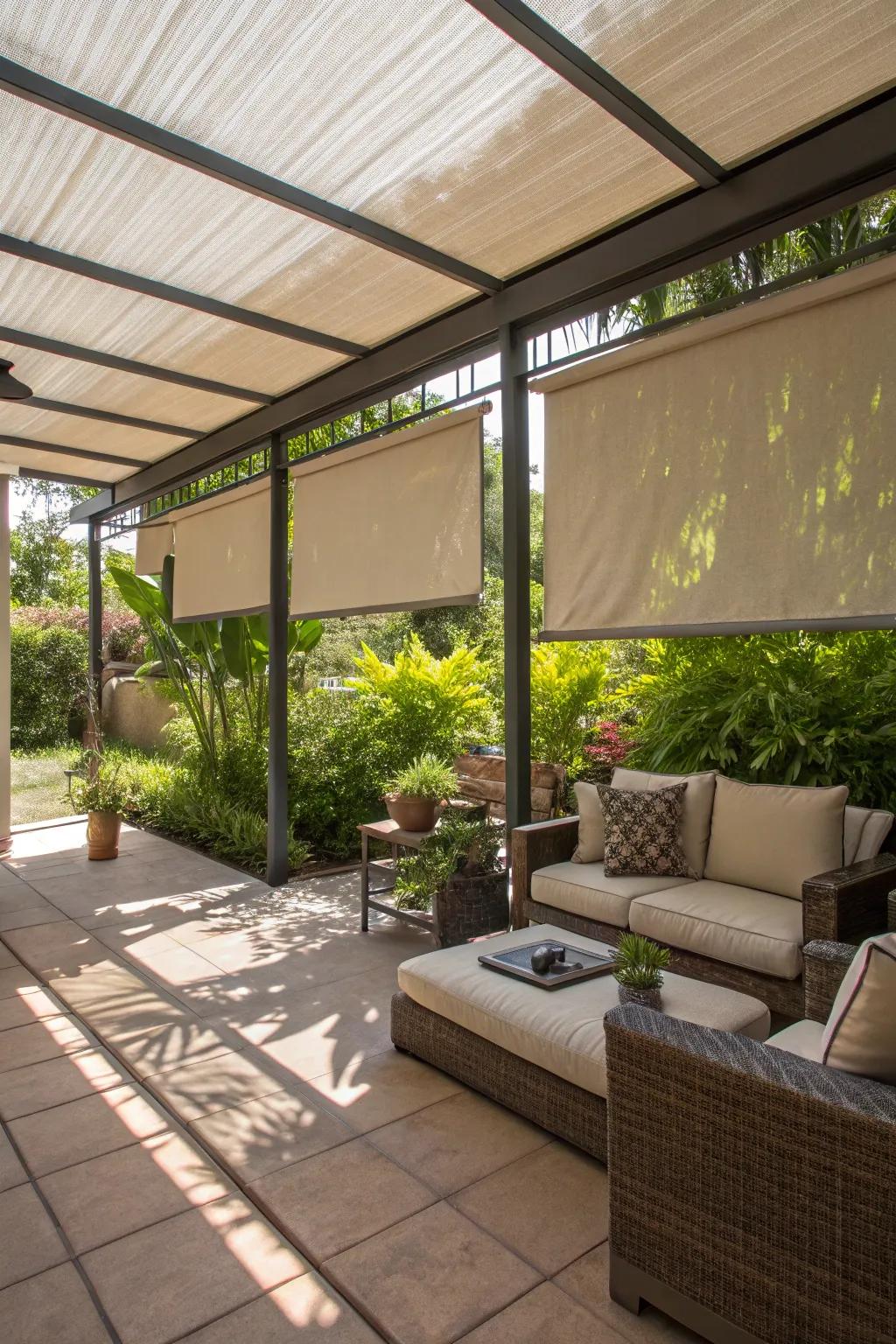 Keep cool and protected with practical shade screens.