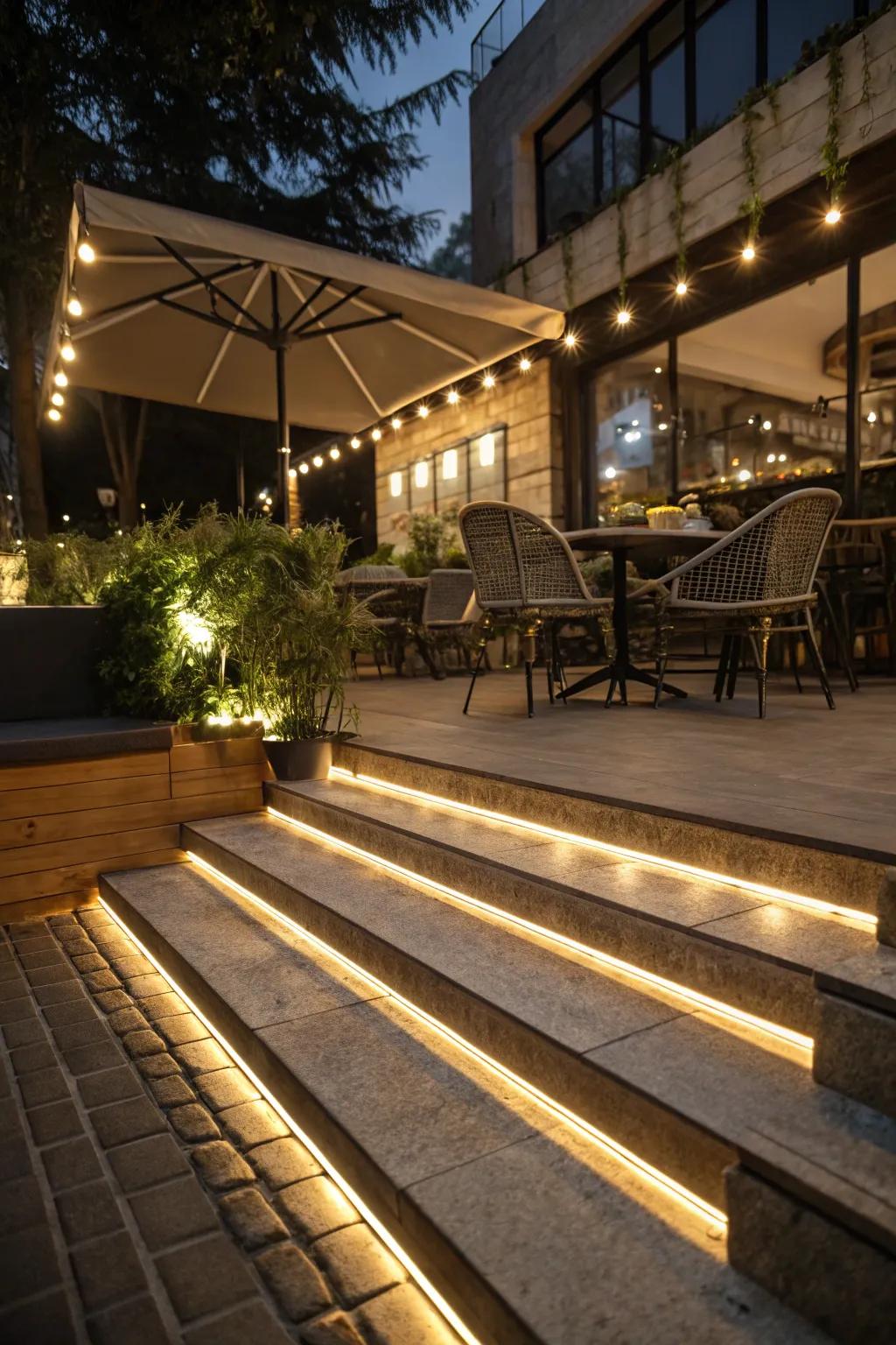 Hidden LED strips offer a sleek, modern lighting solution.