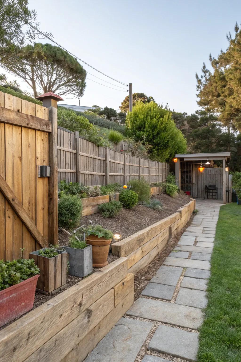 Stacked timber walls evoke a cozy, rustic charm.