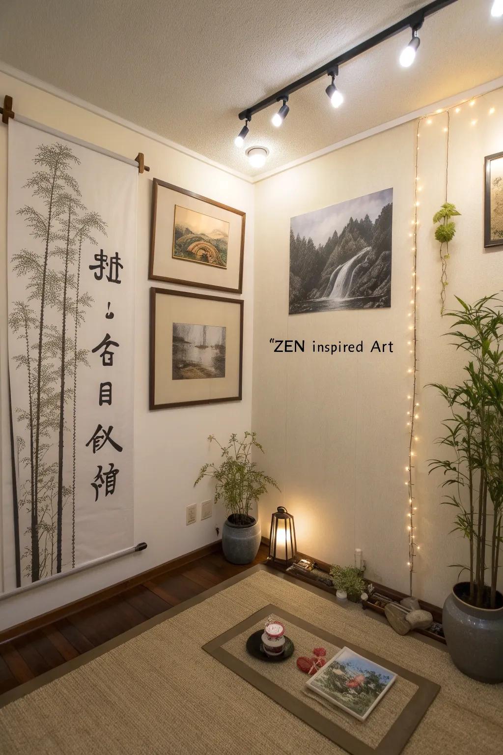 Zen art enhances tranquility.