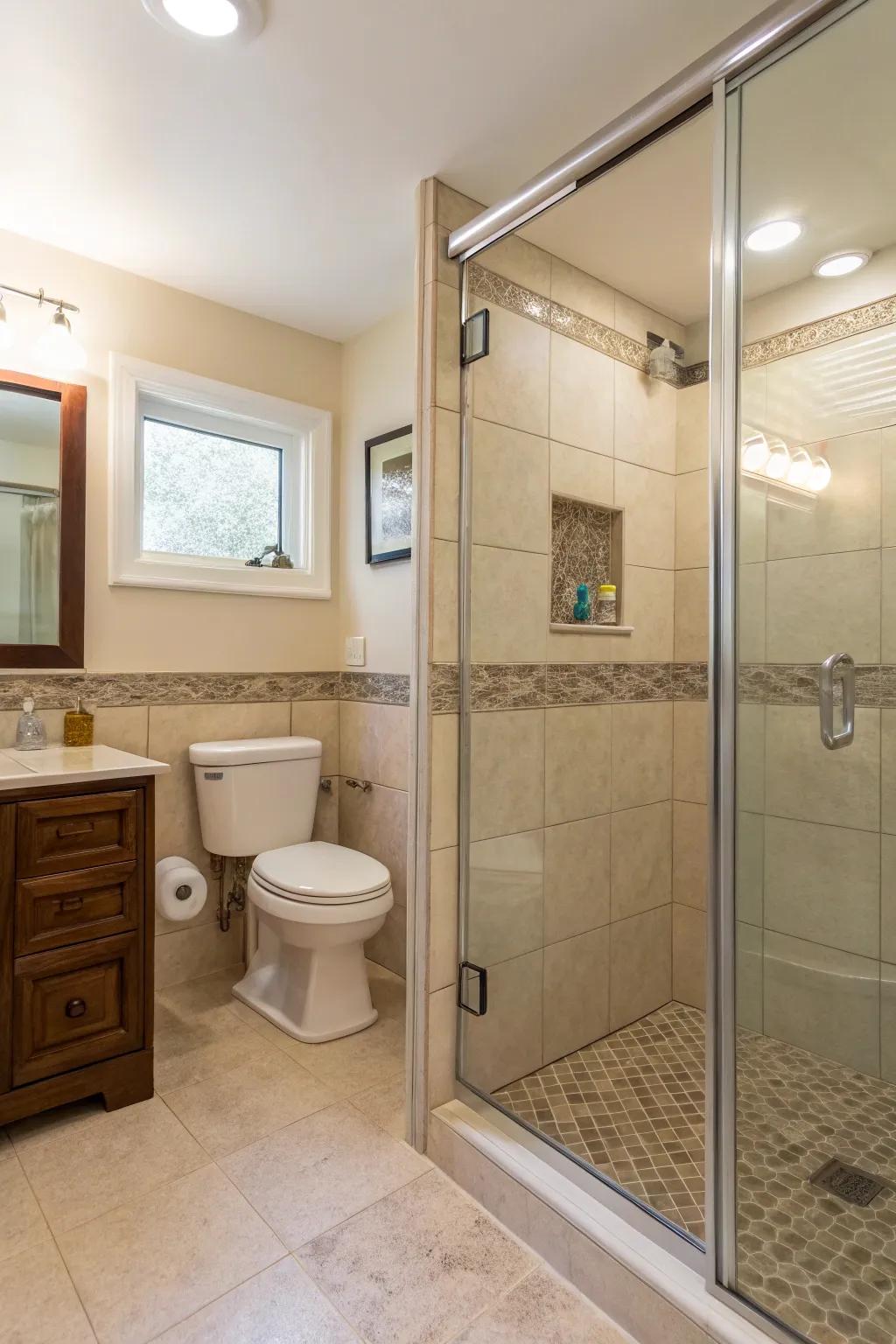 Half walls offer privacy without compromising openness.