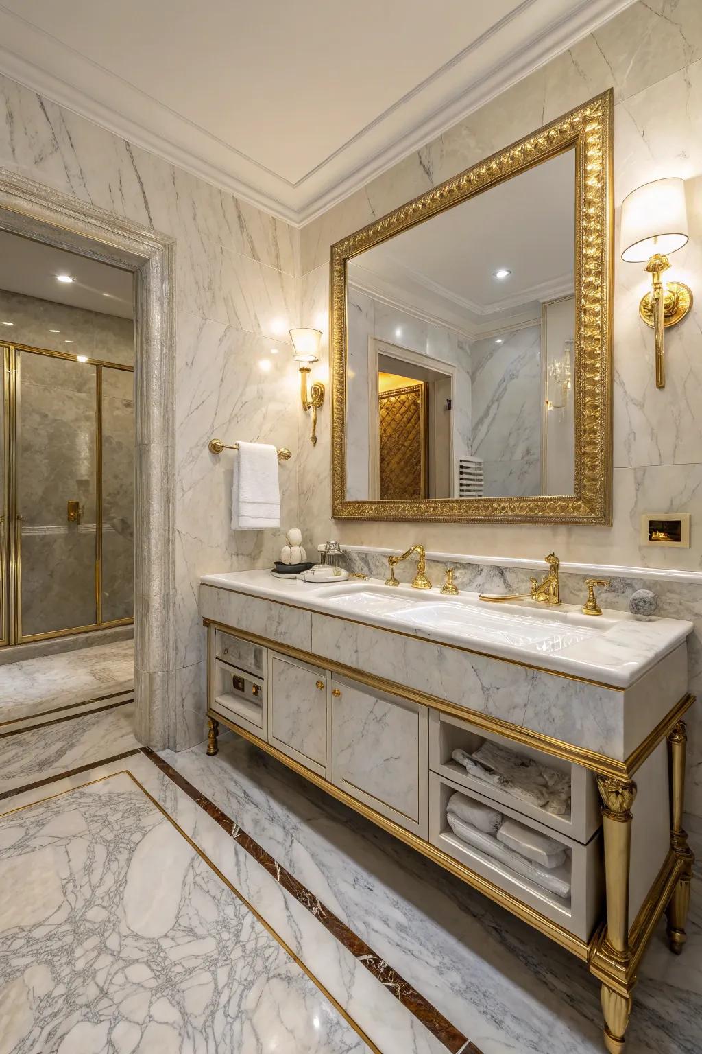 Luxury redefined with elegant materials in this bathroom.