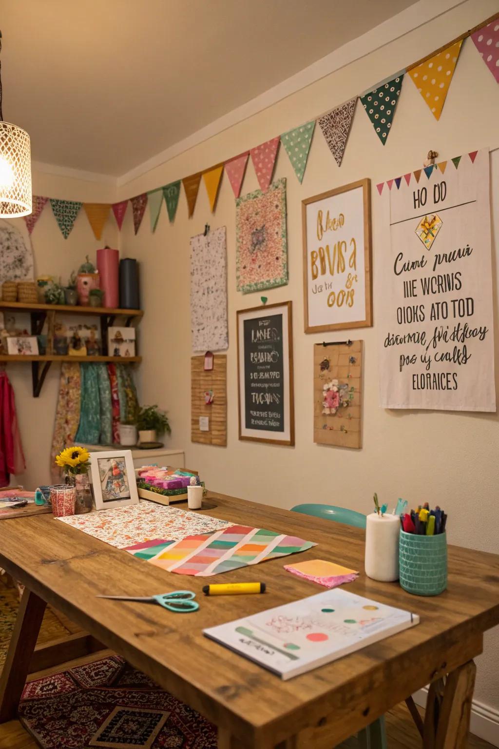 DIY decor adds a personal and unique touch to your craft room.