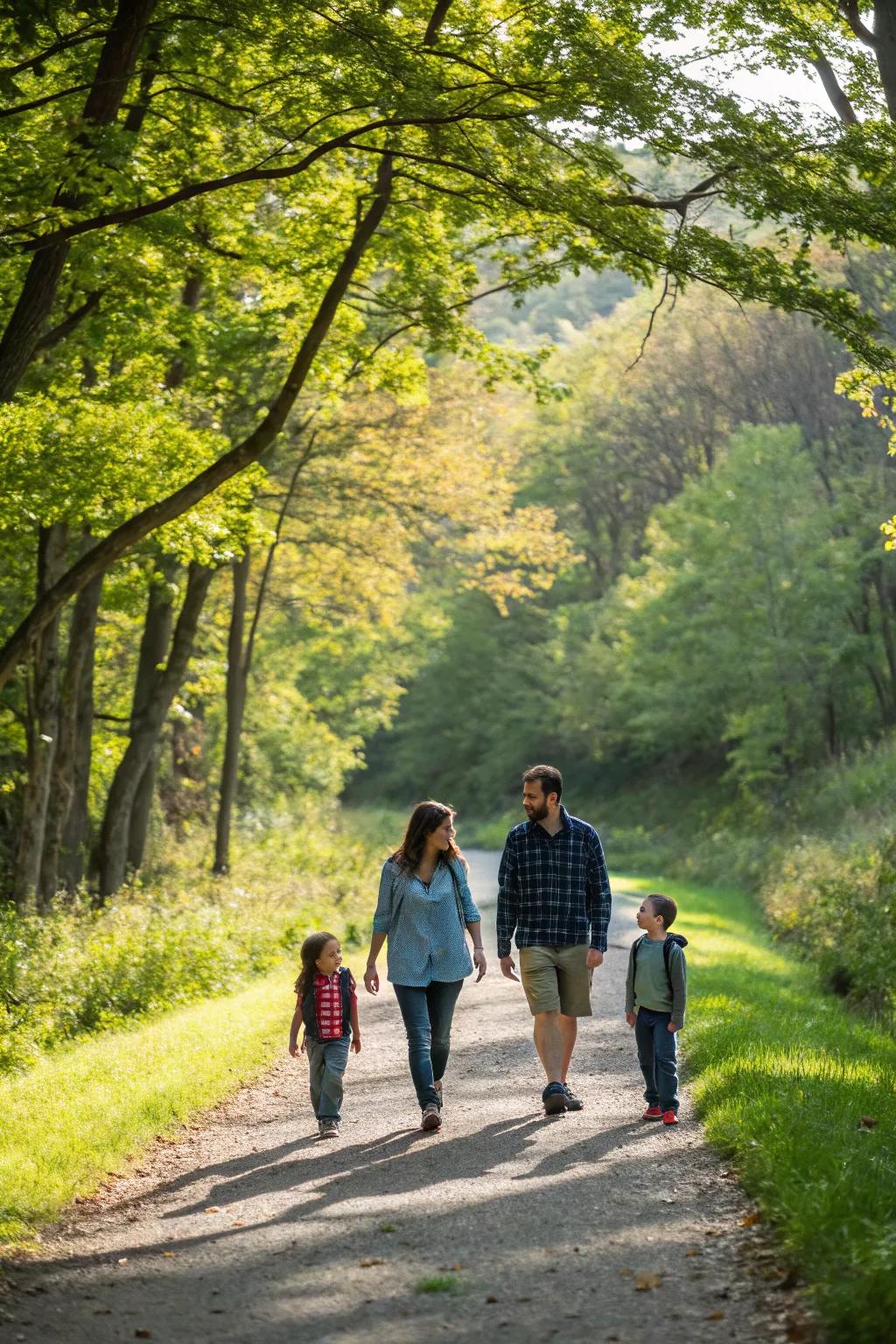 Reconnect with nature through a peaceful family walk.