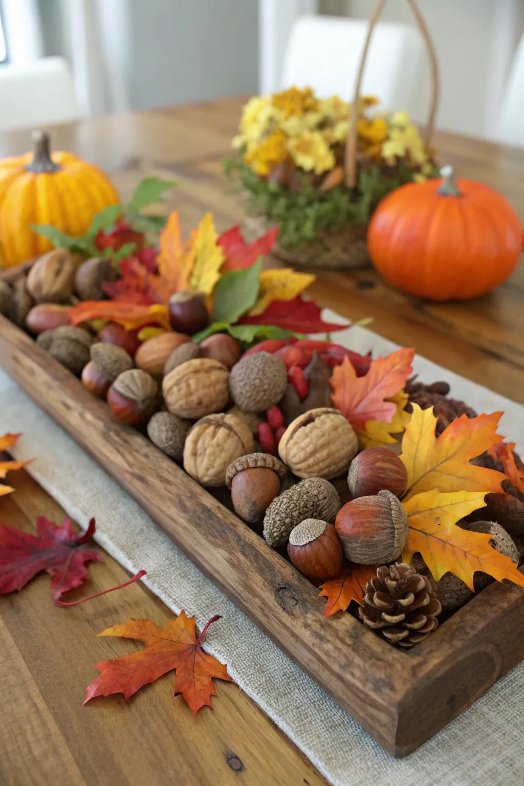 Edible elements make the centerpiece interactive and fun.