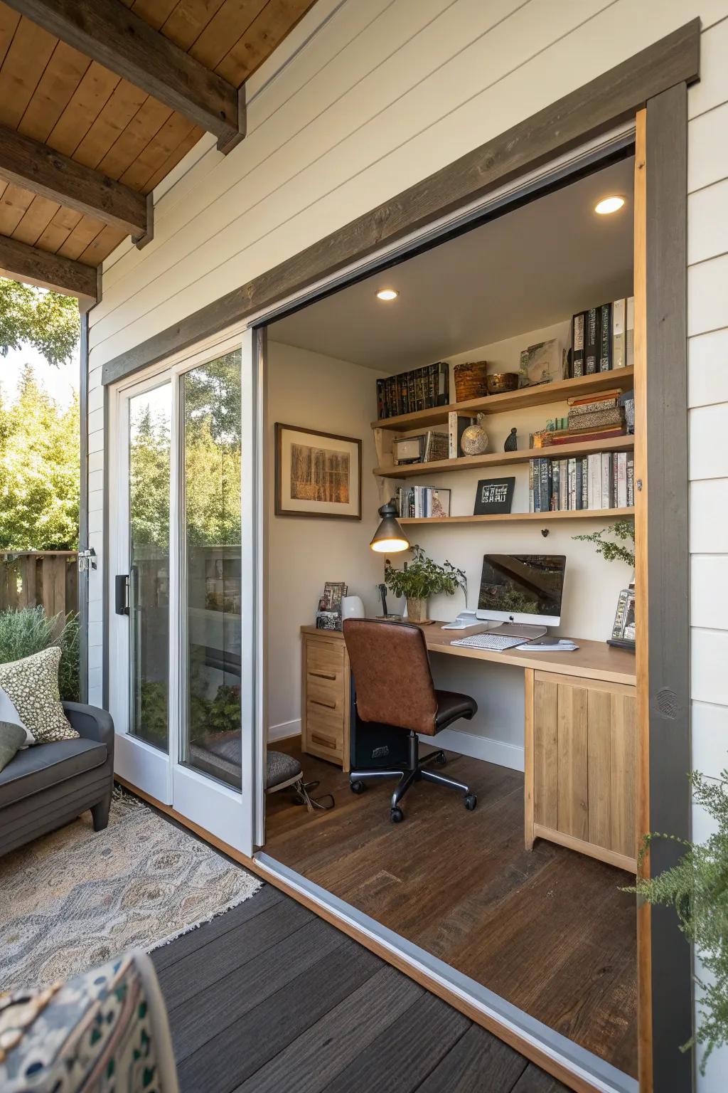 Sliding doors are perfect for maintaining separation and privacy in small spaces.