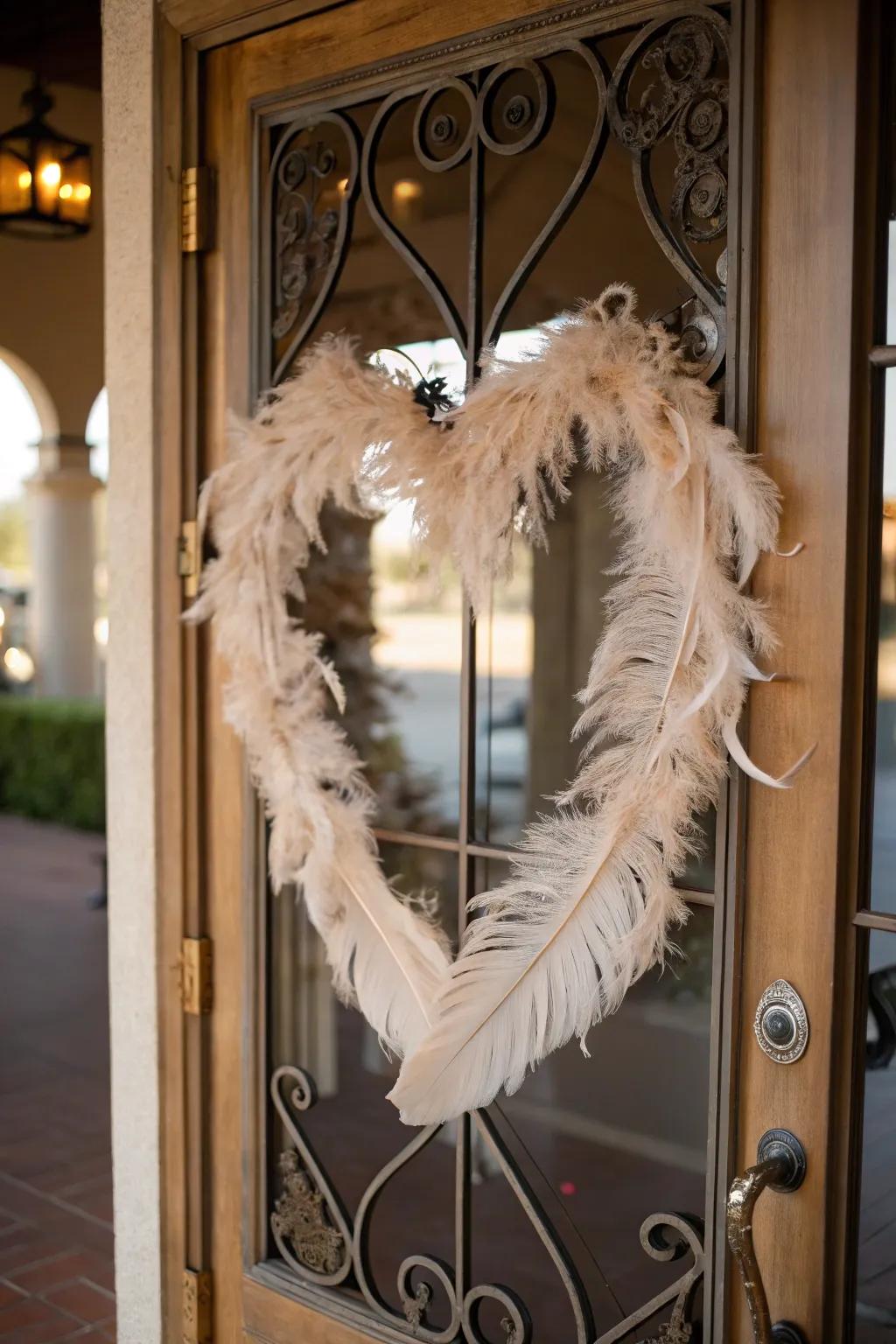 Feathered hearts provide a soft and ethereal Valentine's touch.