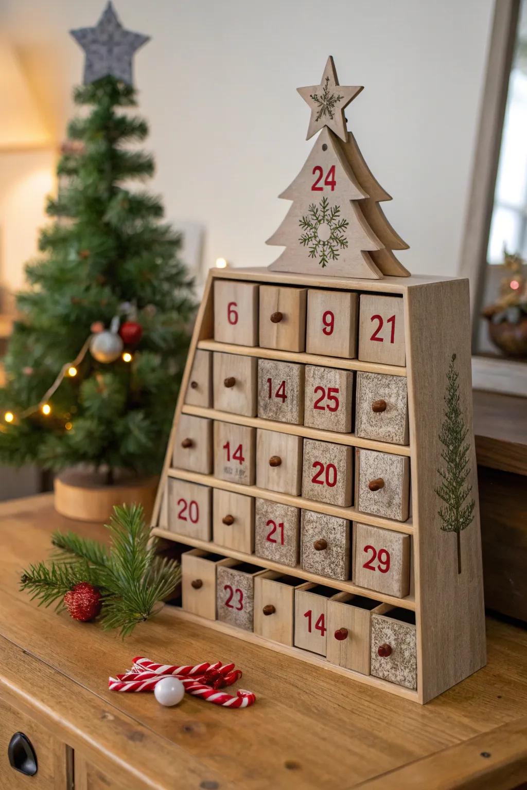 An advent calendar tree that makes counting down to Christmas exciting.